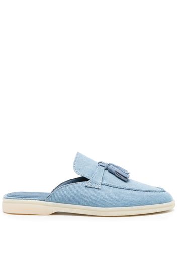 Scarosso Lucrezia tassel-detail denim slippers - Blau