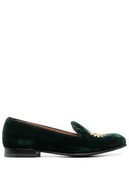 Scarosso embroidered velvet loafers - Grün