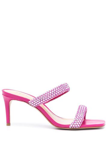 Schutz crystal-embellished leather sandals - Rosa