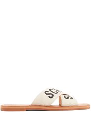 Schutz logo-print straps slides - Nude