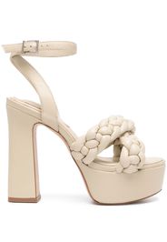 Schutz braided leather block heel sandals - Nude