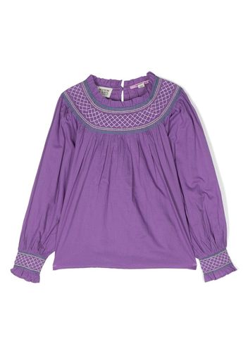 Scotch & Soda embroidered organic-cotton blouse - Violett