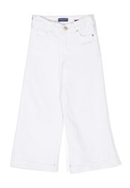 Scotch & Soda wide-leg embroidered-slogan jeans - Weiß