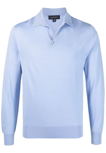 Sease Fein gestricktes Poloshirt - Blau