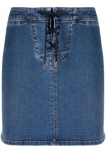 See by Chloé lace-up denim skirt - Blau