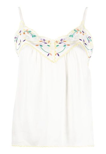 See by Chloé embroidered slip top - Weiß