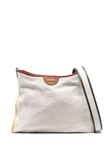 See by Chloé logo-detail shoulder bag - Nude