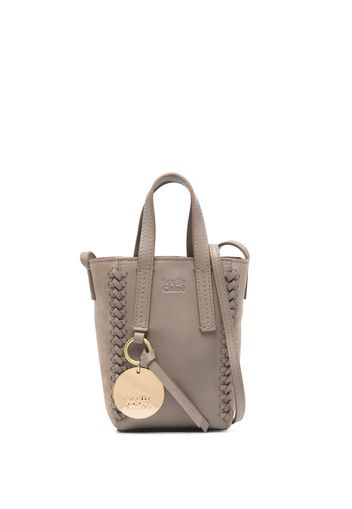 See by Chloé logo charm crossbody bag - Grau