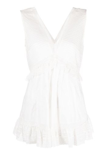 See by Chloé ruffled V-neck sleeveless blouse - Weiß