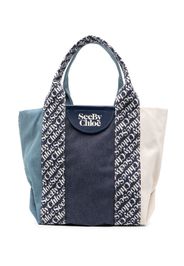 See by Chloé Laetizia logo-print tote bag - Blau