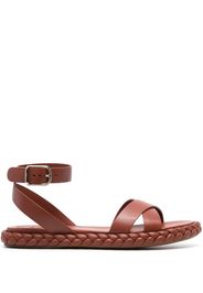 See by Chloé crossover leather sandals - Braun