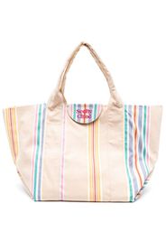 See by Chloé striped cotton tote bag - Nude