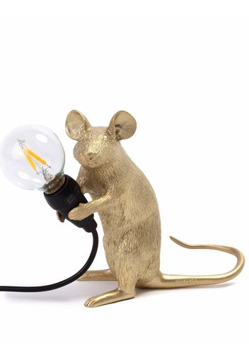 Seletti Lampe mit sitzender Maus - Gold