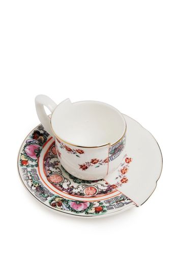 Seletti Hybrid Tamara Kaffeetasse mit Untersetzer - Weiß