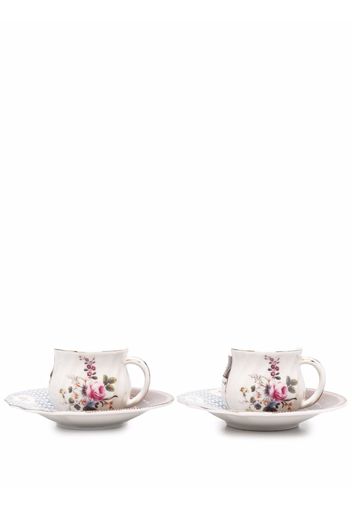 Seletti hybrid contrast-print tea sets - Weiß