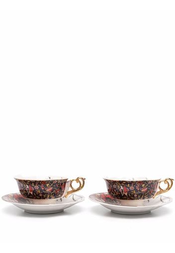 Seletti hybrid contrast-print tea set - Weiß