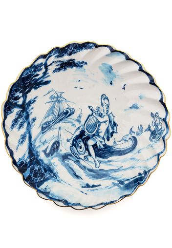 Seletti x Diesel Delfino Classics on Acid soup plate (25.5 cm) - WHITE BLUE