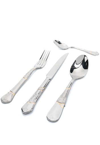 Seletti Kintsugi cutlery set (4-piece) - Silber