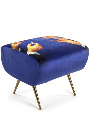 Seletti lipstick-print pouf - Blau