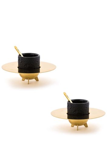 Seletti Cosmic Diner Lunar Set aus zwei Tassen - Schwarz