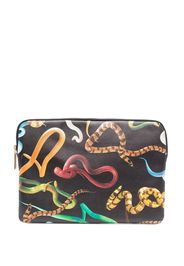 Seletti snake-print laptop case - Schwarz