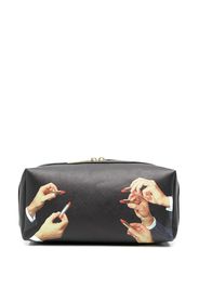 Seletti lipstick-print wash bag - Schwarz