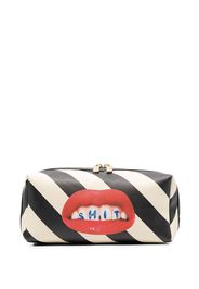 Seletti graphic-print striped wash bag - Schwarz