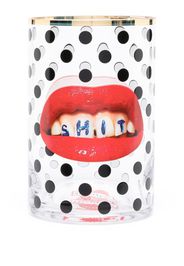 Seletti Toitetpaper lips-print vase - Schwarz