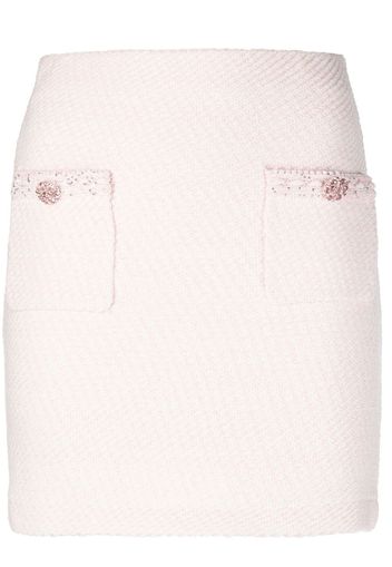 Self-Portrait braided-trim mini skirt - Rosa