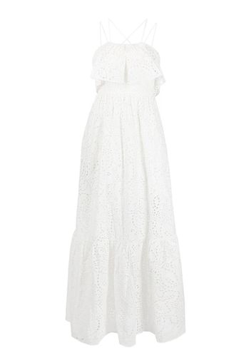 Self-Portrait broderie anglaise maxi dress - Weiß