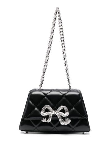 Self-Portrait The Bow quilted shoulder bag - Schwarz