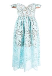 Self-Portrait corded-lace off-shoulder dress - Blau