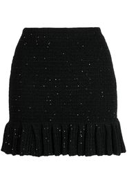 Self-Portrait sequin-embellished knitted skirt - Schwarz