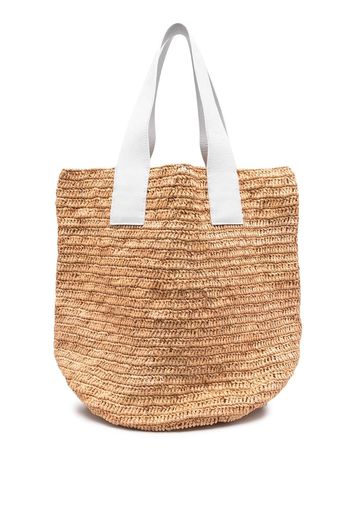 Sensi Studio interwoven-straw oversize tote bag - Nude