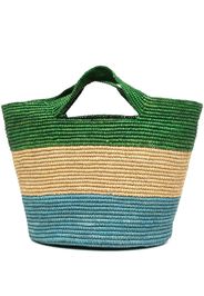 Sensi Studio stripe straw tote bag - Blau