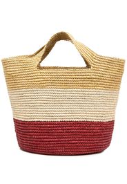 Sensi Studio stripe straw tote bag - Rot