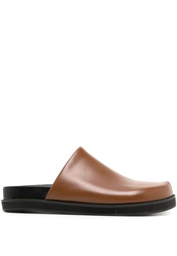 Senso Zen flat leather mules - Braun