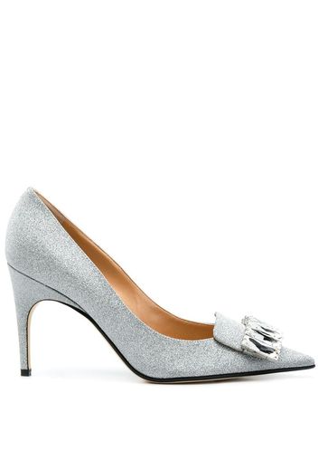 Sergio Rossi Pumps mit Logo-Schild - Silber