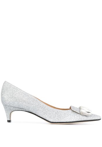 Sergio Rossi Spitze Pumps mit Verzierung - Silber