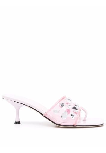 Sergio Rossi crystal-embellished mules - Rosa