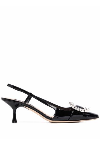 Sergio Rossi embellished-buckle mules - Schwarz