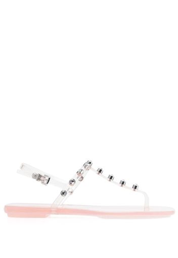 Sergio Rossi crystal-embellished thong sandals - Rosa