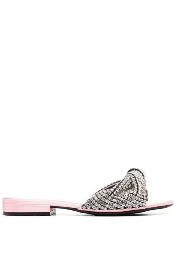 Sergio Rossi crystal-embellished flat sandals - Rosa