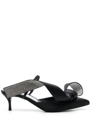 Sergio Rossi X Sergio Rossi Marquise 50mm crystal bow mules - Schwarz