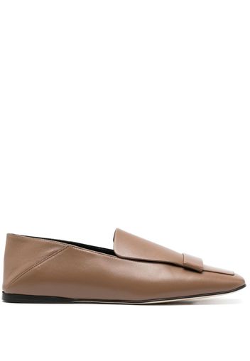 Sergio Rossi square-toe leather loafers - Braun