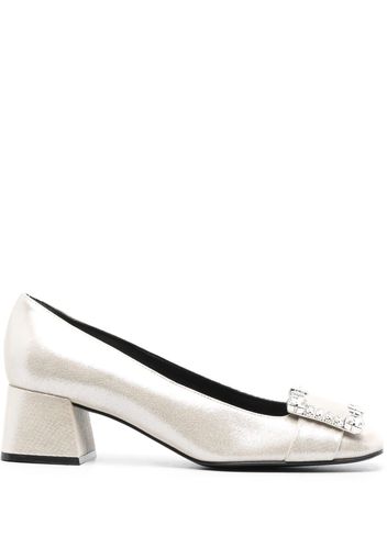 Sergio Rossi Belle Vivier leather pumps - Silber