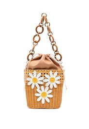 SERPUI Sharon Daisy floral-motif bucket bag - Braun