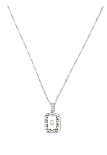 SHAY 18kt white gold O-initial bead-chain necklace - Silber