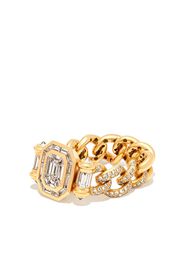 SHAY 18kt yellow gold Partial Halo Link ring