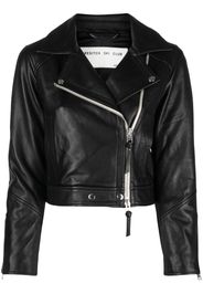 Shoreditch Ski Club Vyner cropped biker jacket - Schwarz